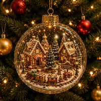 Christmas Scene Glass Ball Ornament