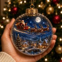Christmas Scene Glass Ball Ornament
