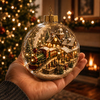 Christmas Scene Glass Ball Ornament