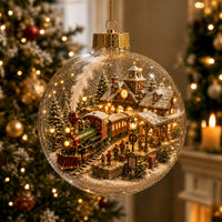 Christmas Scene Glass Ball Ornament