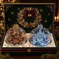 Christmas Scene Glass Ball Ornament