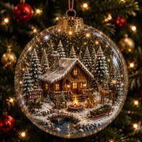 Christmas Scene Glass Ball Ornament