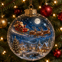 Christmas Scene Glass Ball Ornament