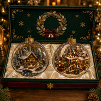 Christmas Scene Glass Ball Ornament