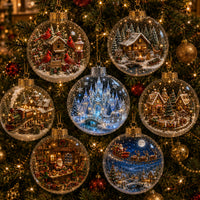 Christmas Scene Glass Ball Ornament
