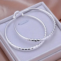 Diamond-Cut Sparkle Hoop Earrings