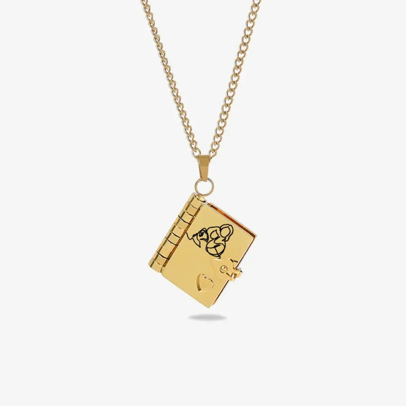 Book Locket Necklace for Granddaughter