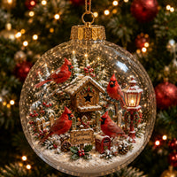 Christmas Scene Glass Ball Ornament