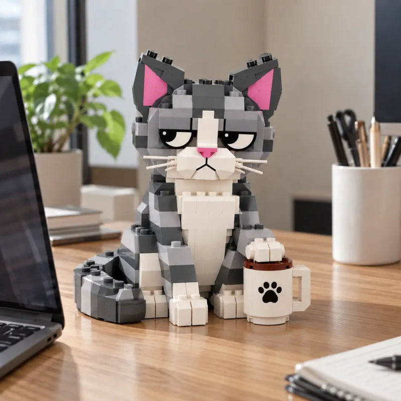 Judgmental Tabby Cat Building Set